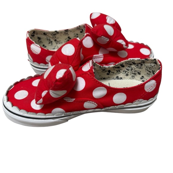 Vans x Disney Minnie Mouse Authentic Bow Sneakers Red White - Picture 7 of 10